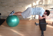 stability ball jacknife finish position