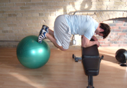 stability ball jacknife start position